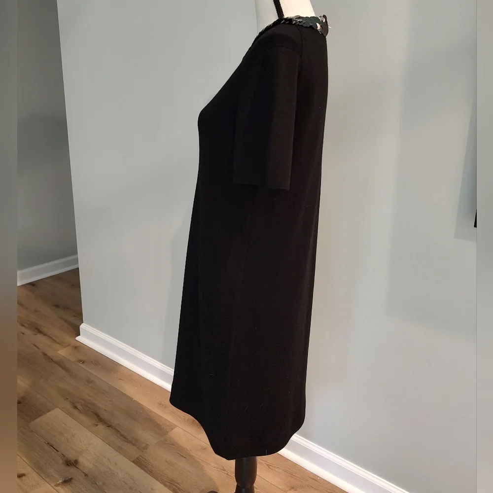 Tory Burch Sequin-embellished Merino Wool-blend Midi Dress Black Office NWOT S